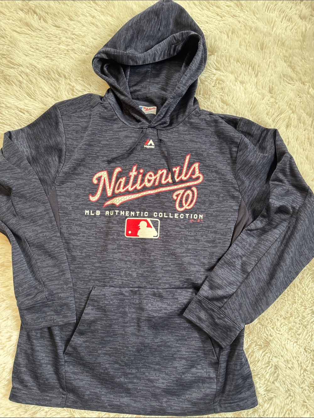Majestic Navy  MLB Authentic Collection Washington Nationals Baseball Hoodie
